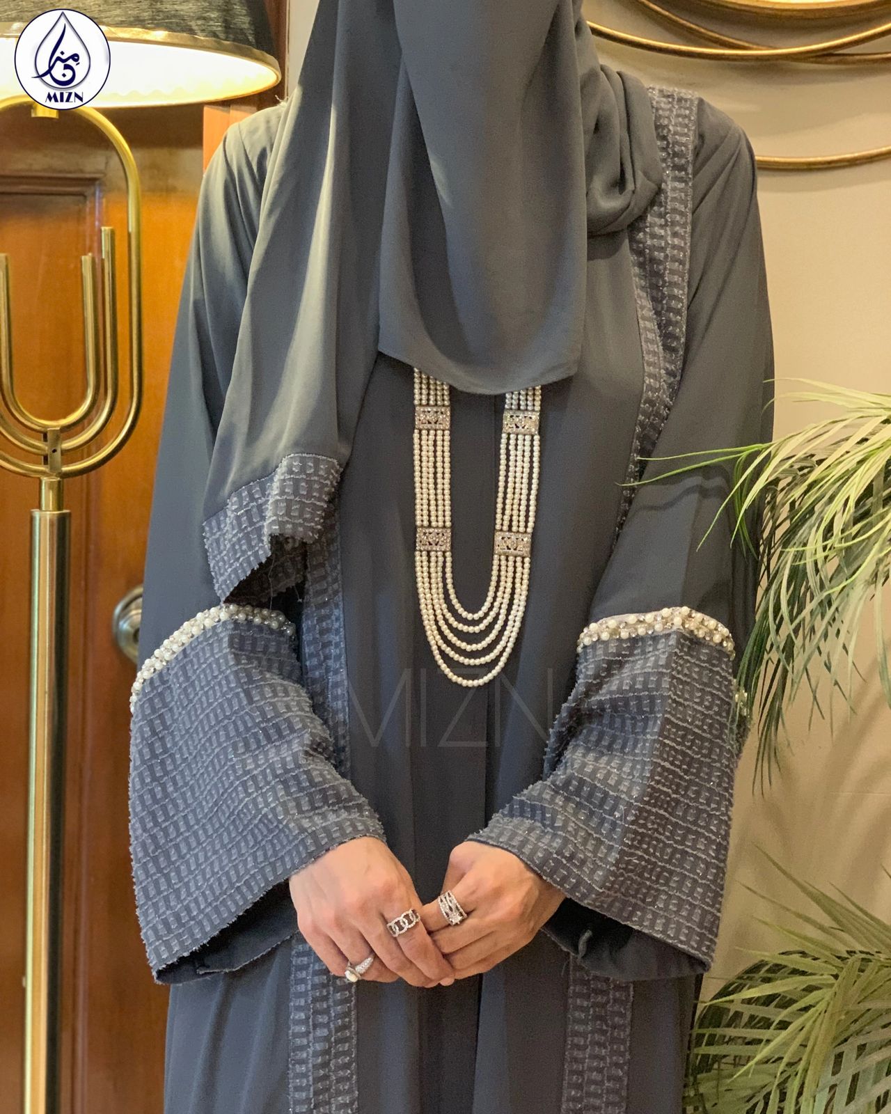 Ruffles grey abaya Ruffles grey abaya