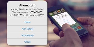 Arming reminder lets you know if someone forgot to arm your security system.