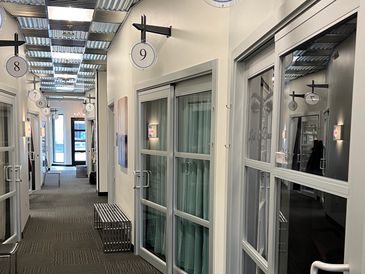 Noblesville, Indiana Hamilton Town Center Sola Salon Unit #9 studio entrance.