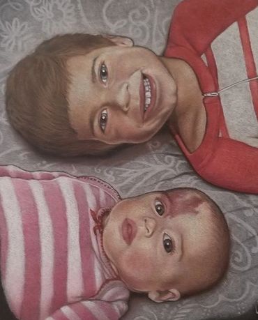 kids portrait colored pencil