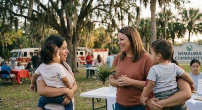 Seek Help counselors in a photograph of a local community park in Wimauma, Florida
