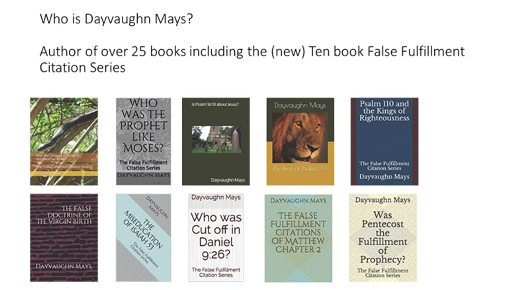 Image showcasing books by Dayvaughn Mays from the False Fulfillment Citation Series.