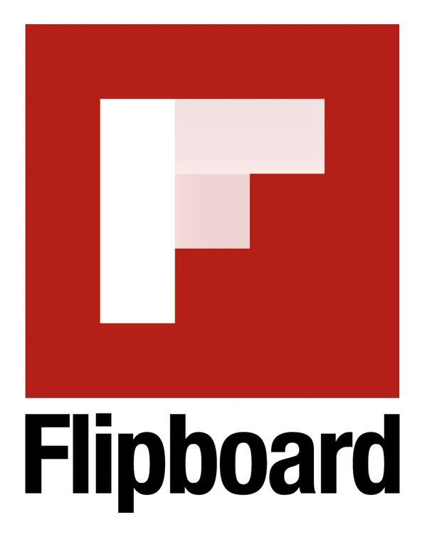 Flipboard logo with a red background and stylized white 'F'.