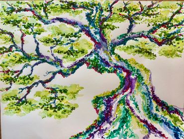 Watercolors - Tree Dance - 24 x 18