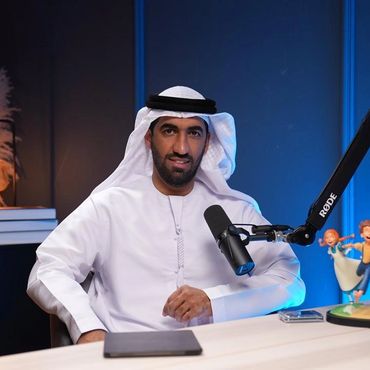 High-quality microphones and headphones available in our Dubai podcast studio.