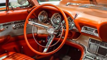 Classic car interior dashboard