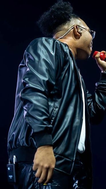 Singer performing live on stage