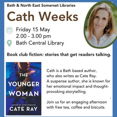 Author Cath Weeks promotes her book club event at Bath Central Library.