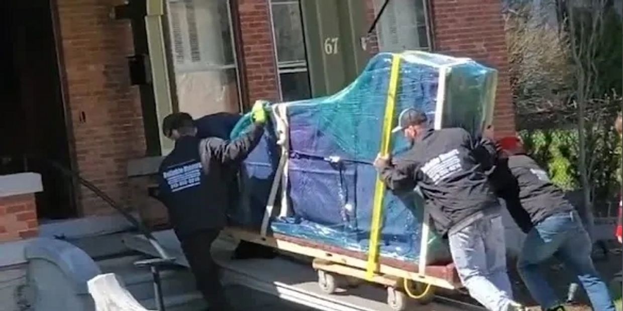 Moving a baby grand piano in Auburn New York
