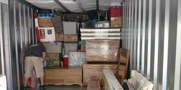 Kevin loading our climate controlled storage unit.