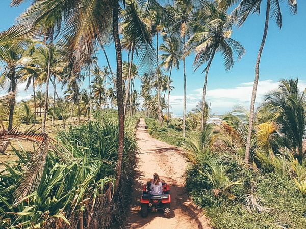Exploring the Península do Maraú in Bahia, Brazil, with both quad and 4×4 – just the two of us.