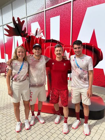 Physiotherapist with athletes at the olympic games in paris 2024