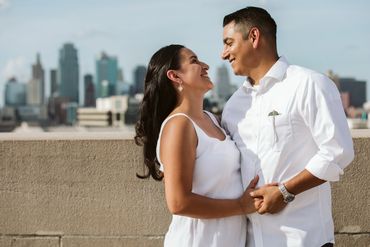 Kansas City skyline couples photography