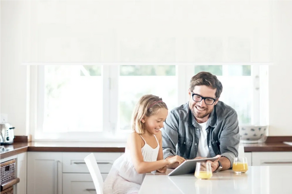 Dad and Daughter in the kitchen