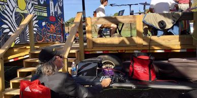 Backstage sound at Hoopers Island Chalk Festival