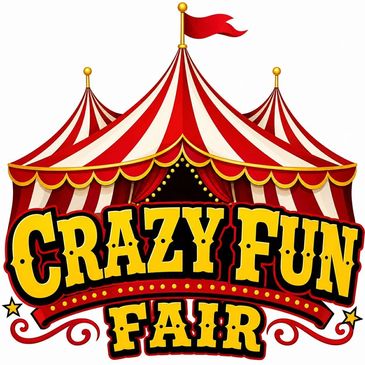 Colorful Crazy Fun Fair circus tent illustration.