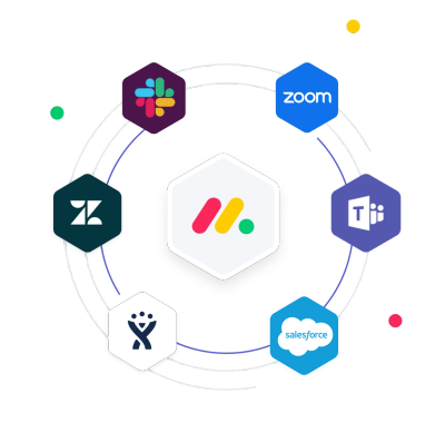 Central hub connecting various collaboration and communication platforms.