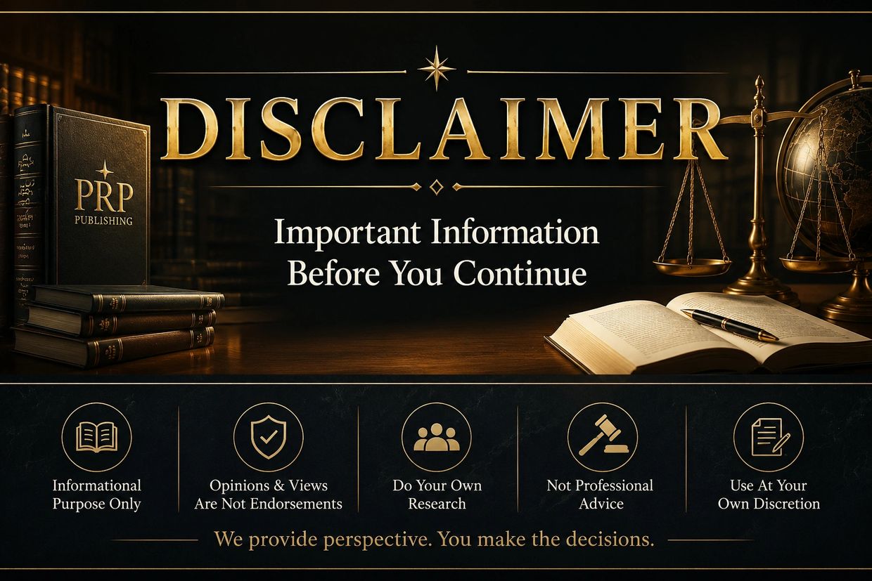 Disclaimer with important information and guidelines for readers.