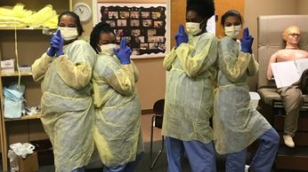 PPE Equipment practice in CNA class