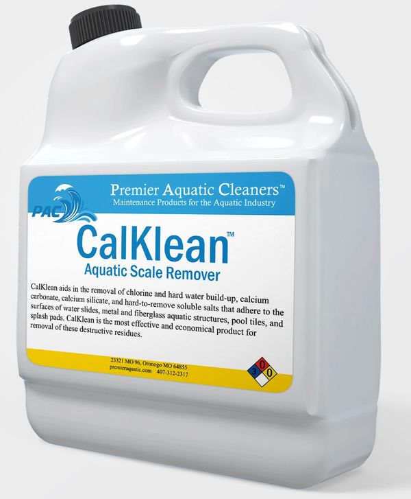 Calklean removes chlorine build up on water slides and water features and play structures