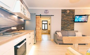 Open plan kitchen/living room