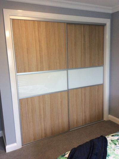 sliding doors wardrobe pantry glass mirror melamine shaker solid aluminium custom white black timber