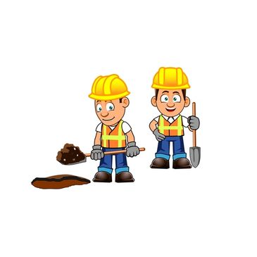 2 contractor emojis digging with shovels