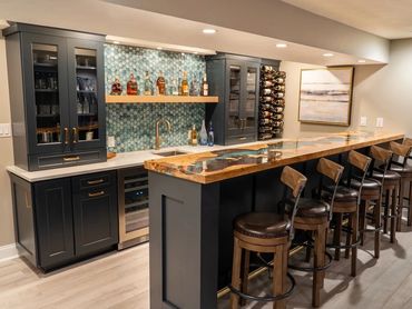 coastal home bar - pittsburgh basement remodeling