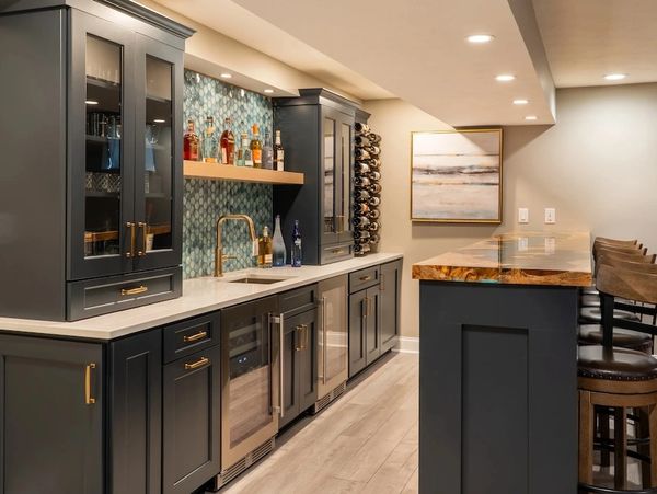 coastal inspired bar design - bespoke kitchens and baths
