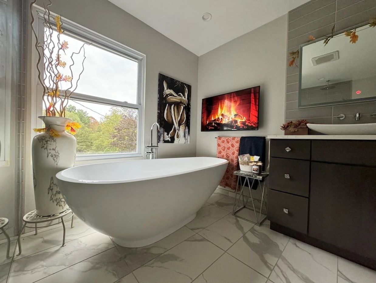 luxury master bathroom with soaking tub - bathroom design and remodeling pittsburgh pa
