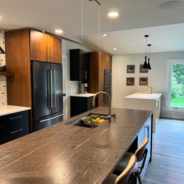 midcentury modern kitchen renovation - from construction to finishing