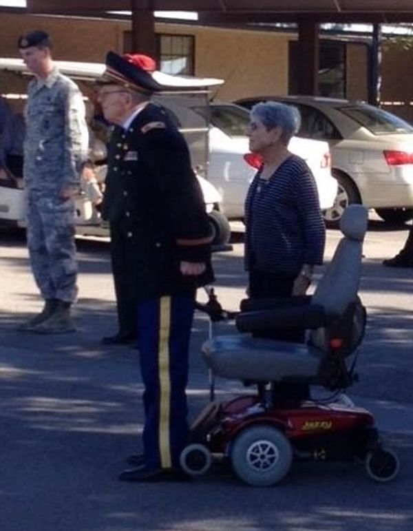 At Home Seniors clients celebrating Memorial Day honors for Veterans at The Fountains retirement community in Tucson, AZ