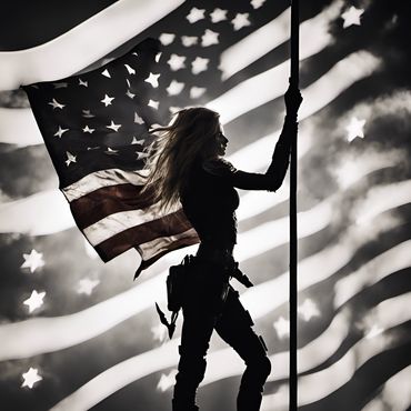 soldier blond woman in uniform plants USA Flag into ground
- Rick Liberty
https://sea-rocks.com