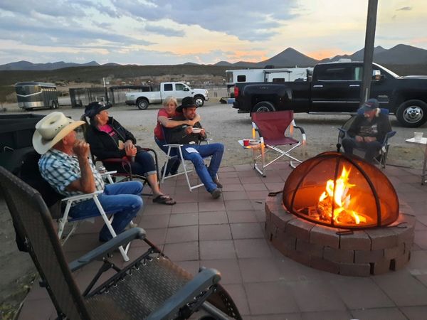 Gathered 'round the campfire at the Livery