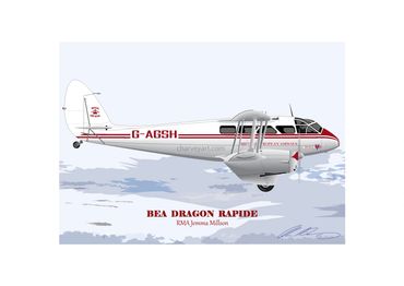 De Havilland
DH 89 Dragon Rapide
BEA
British Aircraft
Poster Art Print
Aviation Art