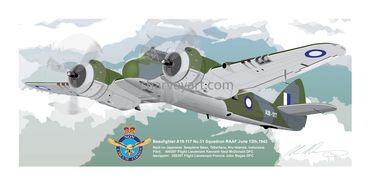 Bristol Beaufighter
Fighter Aircraft
No. 31 Squadron
Royal Australian Airforce
RAAF
Aviation Art
