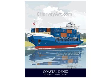 Coastal Deniz
Merchant Ship, General Cargo
Manchester Shipping Canal
Maritime Art
Poster, Prints
