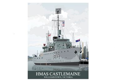 HMAS Castlemaine
Bathurst Class Corvette
Royal Australian Navy
RAN
Maritime Art
Poster, Prints