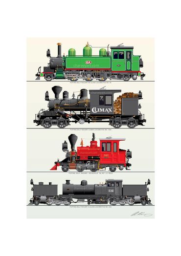 Puffing Billy Railway
NA Class 6A
Climax
Decauville 861 
G42
Steam Locomotive
Railway Art Print