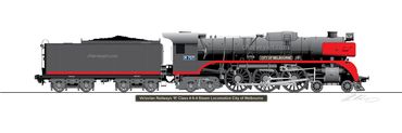 
City of Melbourne
R Class
4-6-4
Victorian Railways
VR
Steam Locomotive
Railway Art