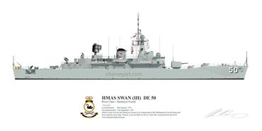 HMAS Swan (III)
RAN
Royal Australian Navy
Naval Art
Maritime Art
River Class 
Destroyer Escort
DE 50