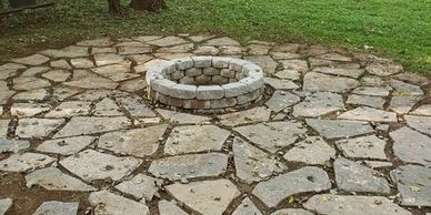 paver patio , Hardscaping , fire pit