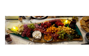 Charcuterie board with beautiful grain.