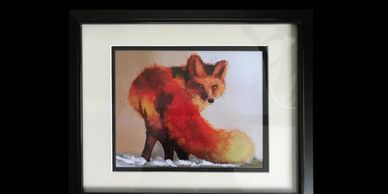"Who Me?" Spirit Fox, Watercolor Wash Fox, Mary Jardin Wimberley, Vibrant Colorful Red Fox Painting