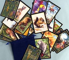 36 Card Oracle Animal Deck, Animal totems, Wisdom Cards, Original Art and Messages, Velvet Pouch