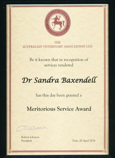 Australian Veterinary Association award