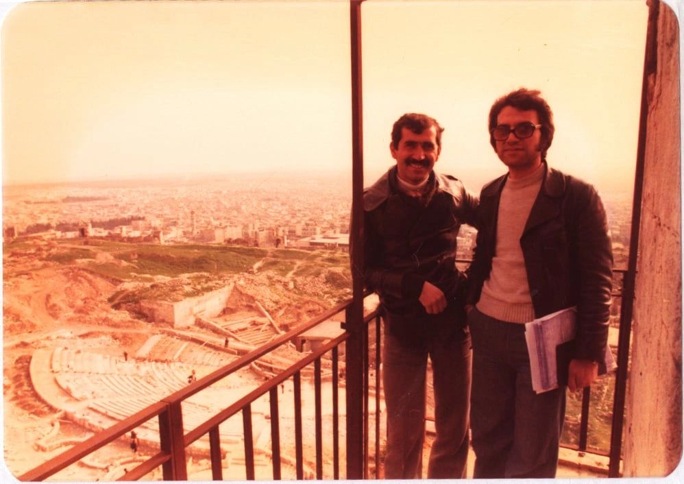 نهاد سمعان من مأذنة قلعة حلب مع المهندس هيثم قطاع