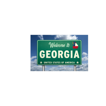 Welcome to Georgia road sign in the USA.