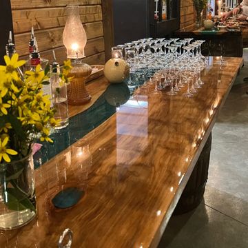 Wood epoxy table