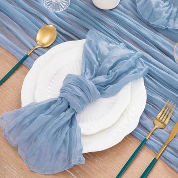 Dusty blue cheesecloth napkin